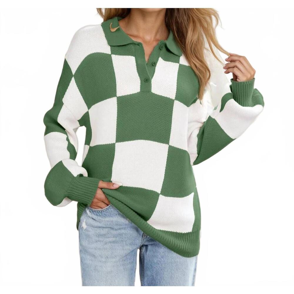 NEW INDIE & CO haven polo knit top in mist green
